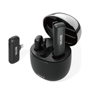 میکروفون یقه ای بی سیم بویا مدل BY-WM3T-D2 رابط Lightning با باکس شارژ BOYA BY-WM3T-D2 Wireless Microphone