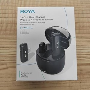 میکروفون یقه ای بی سیم بویا مدل BY-WM3T-D2 رابط Lightning با باکس شارژ BOYA BY-WM3T-D2 Wireless Microphone
