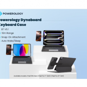 کیبورد تبلت پاورولوژی  آیپد 11 اینچ 2024 اپل Powerology DynaBoard به همراه پایه نگهدارنده MagSafe برای اپل آیپد11 اینچی (M4)