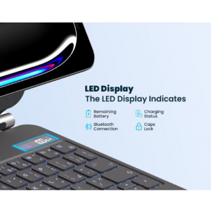 کیبورد تبلت پاورولوژی  آیپد 11 اینچ 2024 اپل Powerology DynaBoard به همراه پایه نگهدارنده MagSafe برای اپل آیپد11 اینچی (M4)