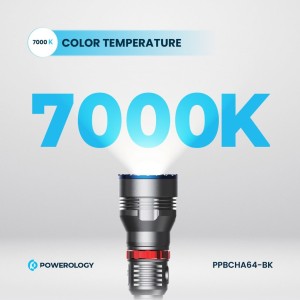چراغ قوه پاورولوژی Powerology 4000mAh Waterproof LED Flashlight PPBCHA64-BK