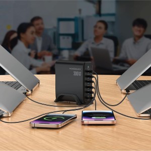 پاور بانک رو میزی پاورولوژی Powerology Volt-X GaN 300W Smart Desktop Charger
