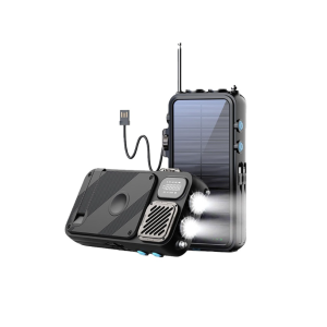 پاوربانک خورشیدی 16000 و اسپیکر بلوتوث پاورلوژی Powerology Solar Power Bank With FM Radio Speaker lights PP049