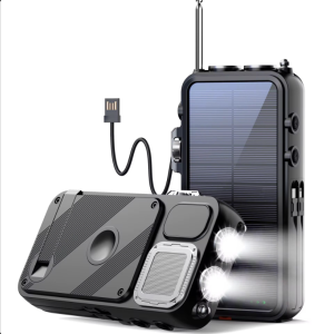 پاوربانک خورشیدی 16000 و اسپیکر بلوتوث پاورلوژی Powerology Solar Power Bank With FM Radio Speaker lights PP049