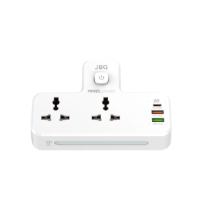 محافظ برق ۲پورت با ۲خروجی USB و۱ خروجی USB-C باچراغ خواب  برندJBQ مدل SC2311
