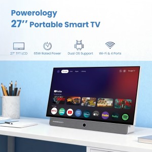 تلویزیون هوشمند قابل حمل پاورولوژی مدل PG27FWH سایز ۲۷ اینچ Full HD LCD