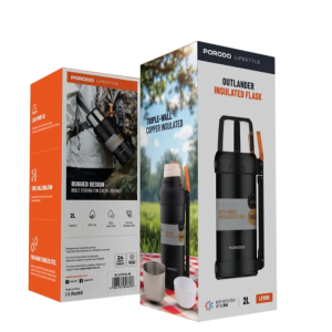 فلاسک کمپینگ پرودو مدل Porodo OUTLANDER LFS156-BK ظرفیت 2 لیتر
