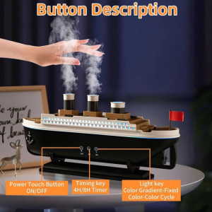 دستگاه بخور سرد آروماتراپی و خوشبوکننده هوای طرح کشتی تایتانیک با ریموت کنترل Jellyfish Aroma Diffuser 299