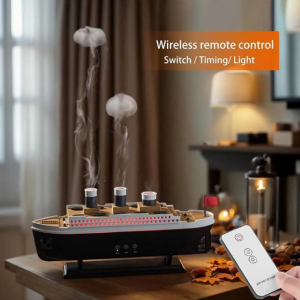 دستگاه بخور سرد آروماتراپی و خوشبوکننده هوای طرح کشتی تایتانیک با ریموت کنترل Jellyfish Aroma Diffuser 299