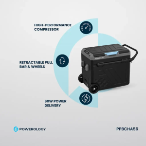 یخچال مسافرتی خودرو  پاورولوژی مدل PPBCHA56 ظرفیت ۶۰ لیتر Powerology Portable Fridge