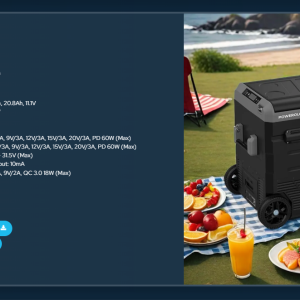 یخچال مسافرتی خودرو  پاورولوژی مدل PPBCHA56 ظرفیت ۶۰ لیتر Powerology Portable Fridge