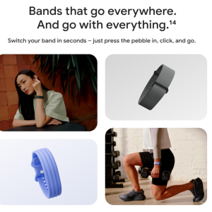 مچ بند هوشمند ورزشی گوگل Fitbit مدل Google Fitbit Air با بند پارچه‌ای