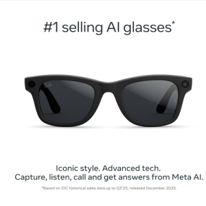 عینک هوشمند ری بن متا  نسل دوم مدل وایفارر رنگ مشکی مات با عدسی ترنزیشن (انتقالی) خاکستری RAY-BAN META (GEN 2) WAYFARER transitions RW4012 سایز 53mm