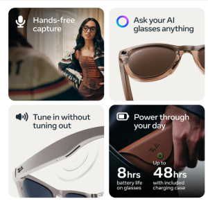 عینک هوشمند ری بن متا  نسل دوم مدل وایفارر رنگ مشکی مات با عدسی ترنزیشن (انتقالی) خاکستری RAY-BAN META (GEN 2) WAYFARER transitions RW4012 سایز 53mm