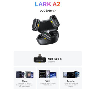 میکروفن بی سیم هالی لند مدل Hollyland Lark A2 Duo با درگاه USB-C