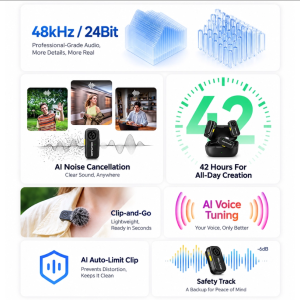 میکروفن بی سیم هالی لند مدل Hollyland Lark A2 Duo با درگاه USB-C