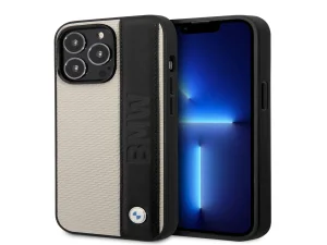 قاب چرمی BMW با نوار لوگوی بزرگ برای iPhone 14 Pro Max