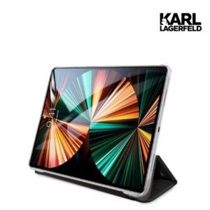 کیف چرمی آیپد پرو 11 اینچ طرح کارل برجسته همراه دو گربه CG Mobile iPad Pro 11 2020/2021 /2022 Karl Lagerfeld Leather Case