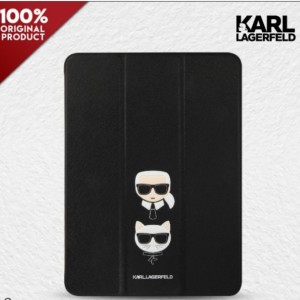 کیف چرمی آیپد پرو 11 اینچ طرح کارل و گربه CG Mobile iPad Pro 11 2020/2021/2022 Cat Karl Lagerfeld Leather Case