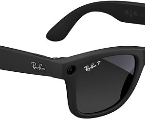 عینک هوشمند ری بن متا مدل ویفرر رنگ مشکی مات با عدسی مشکی مدرج پلاریزه RAY-BAN META WAYFARER RW4006 سایز استاندارد