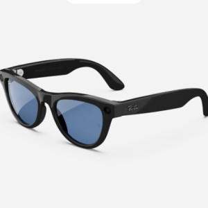 عینک هوشمند ری بن متا مدل اسکایلر رنگ مشکی براق با عدسی ترنزیشن (انتقالی) آبی آسمانی RAY-BAN META SKYLER transitions RW4010 سایز 52mm