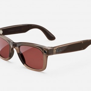 عینک هوشمند ری بن متا مدل وایفارر رنگ سنگ گرم براق با عدسی ترنزیشن (انتقالی) قرمز هندوانه ای RAY-BAN META WAYFARER transitions RW4006 سایز 50mm