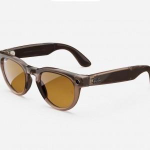 عینک هوشمند ری بن متا مدل هدلاینر رنگ سنگ گرم براق با عدسی ترنزیشن (انتقالی) زرد زعفرانی RAY-BAN META HEADLINER transitions RW4009 سایز 50mm