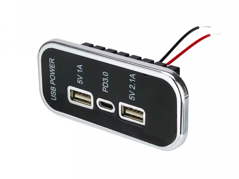 شارژر دیواری مستطیلی لوکس سه پورت