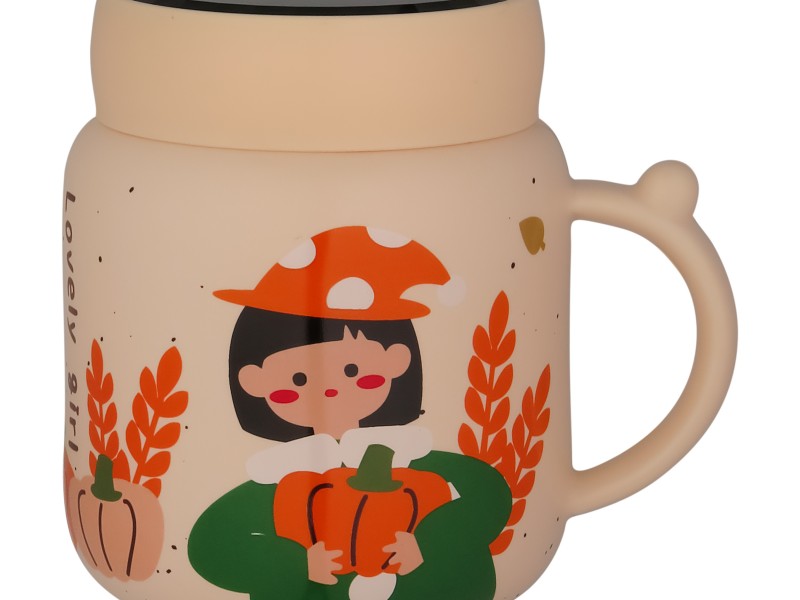 لیوان درب شیشه ای مدل کدو تنبل