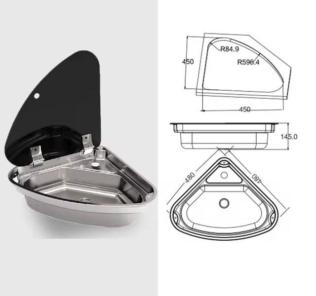 سینک کنج مخصوص کمپر-چپ