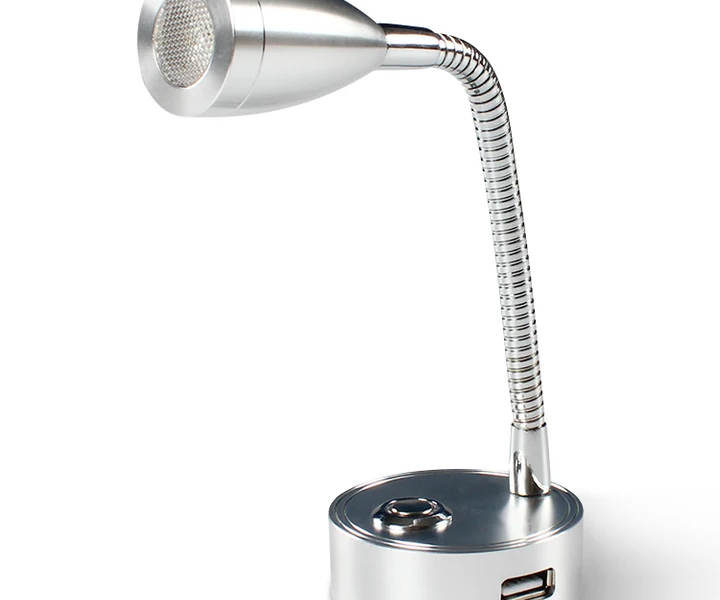 چراغ مطالعه خرطومی کمپر(نور زرد)