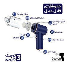 جارو شارژی خودرو مدل LT-117