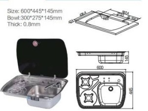 سینک و گاز مخصوص کمپر Aj588