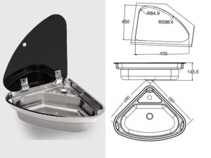 سینک کنج مخصوص کمپر-چپ
