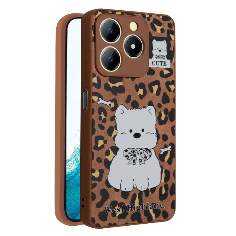 کاور فانتزی مدل Westie طرح پلنگی مناسب برای گوشی موبایل ریلمی C61