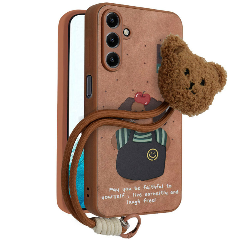 کاور فانتزی مدل Doxie Grip مناسب برای گوشی موبایل سامسونگ Galaxy A15 به همراه بند آویز خرسی