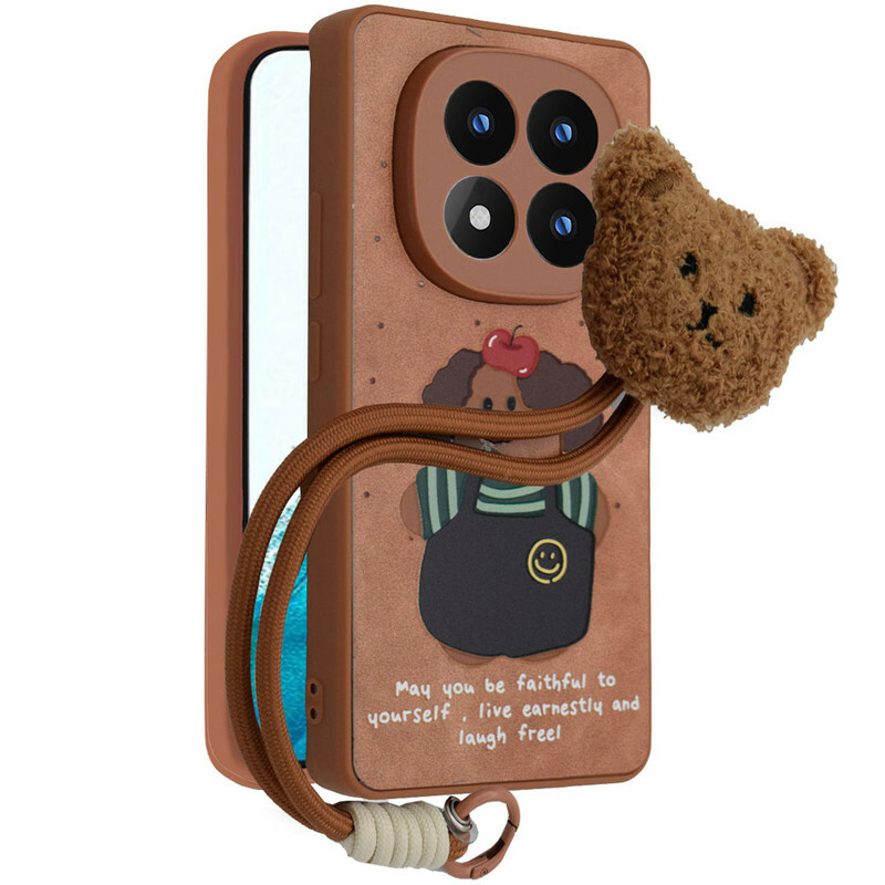 کاور فانتزی مدل Doxie Grip مناسب برای گوشی موبایل شیائومی Note 14 Pro Plus به همراه بند آویز خرسی