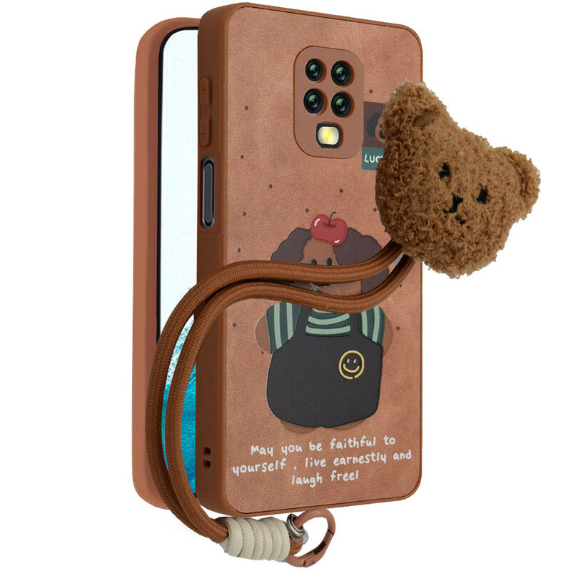 کاور فانتزی مدل Doxie Grip مناسب برای گوشی موبایل شیائومی Redmi Note 9S / Note 9 Pro به همراه بند آویز خرسی