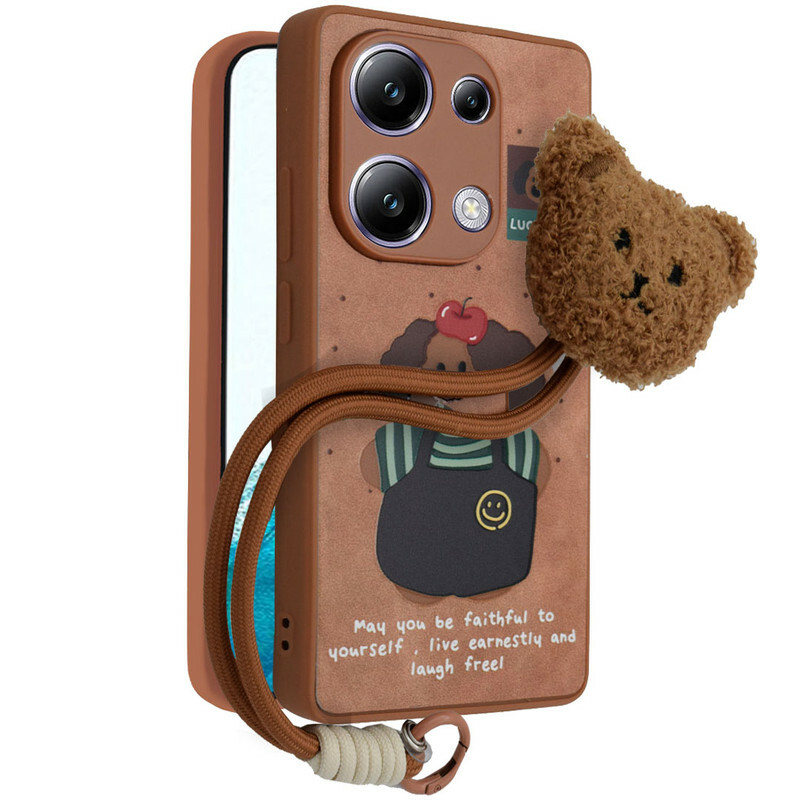 کاور فانتزی مدل Doxie Grip مناسب برای گوشی موبایل شیائومی Poco M6 Pro 4G به همراه بند آویز خرسی