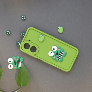 قاب فانتزی طرح قورباغه GreenFrog مناسب برای گوشی موبایل شیائومی Redmi A5 با طراحی برجسته و رنگ سبز شاد