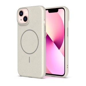 کاور لوکس Cavaro برای اپل iPhone 13 Mini | طراحی ظاهری خاص، چرم مصنوعی باکیفیت طوسی روشن