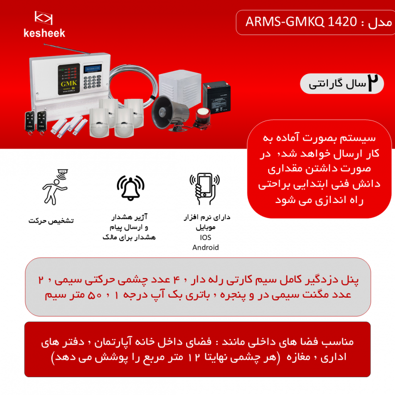 پک دزدگیر اماکن  ARMS-GMKQ 1420