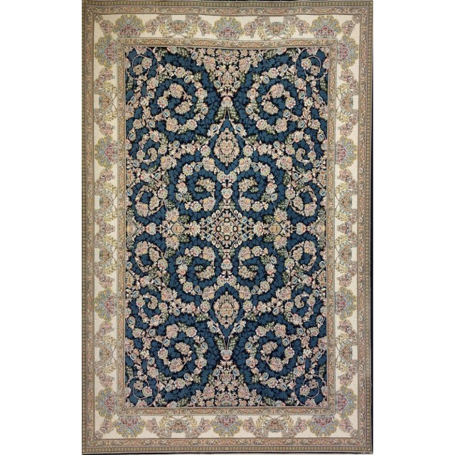 فرش محتشم طرح شاهان سرمه ای 700 شانه