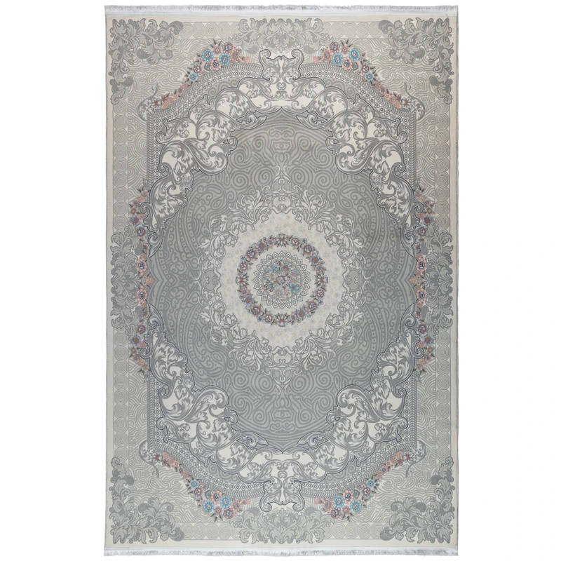 فرش محتشم کد 100102 زمینه خاکستری