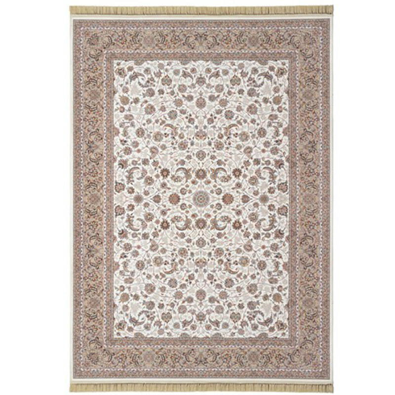 فرش ماشینی محتشم طرح نیلگون زمینه کرم 1200 شانه