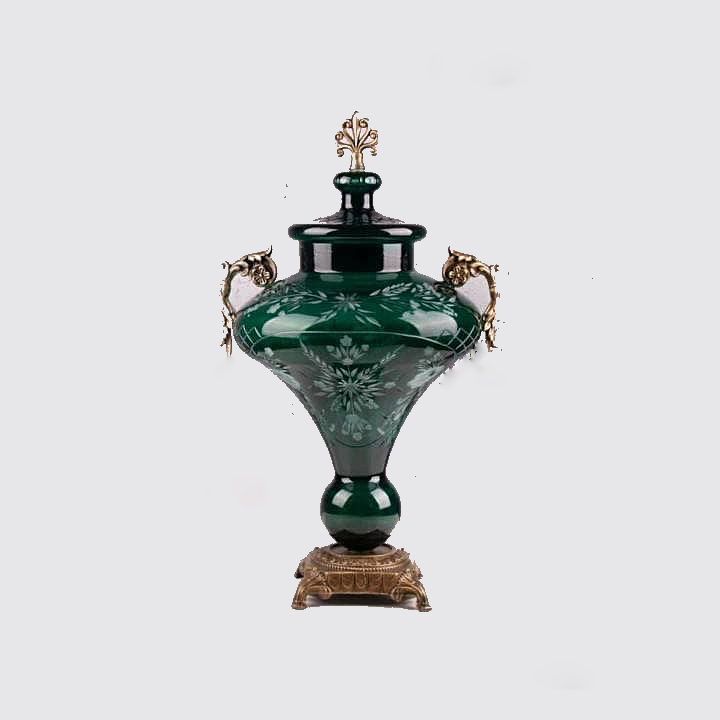 شکلات خوری ( جام) دست ساز بلور مدل 10162 سبز