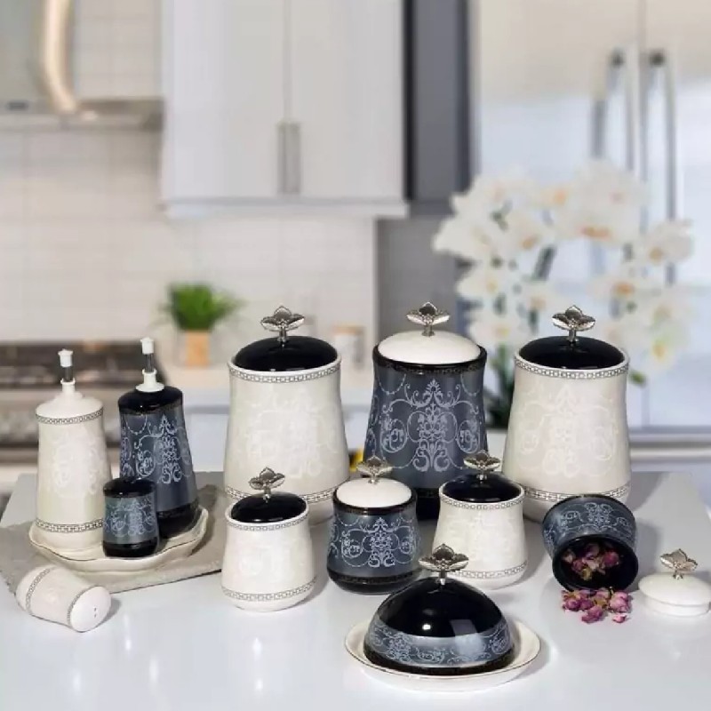 سرویس ادویه پاسماوری 14 پارچه روشا گل دار کد 504