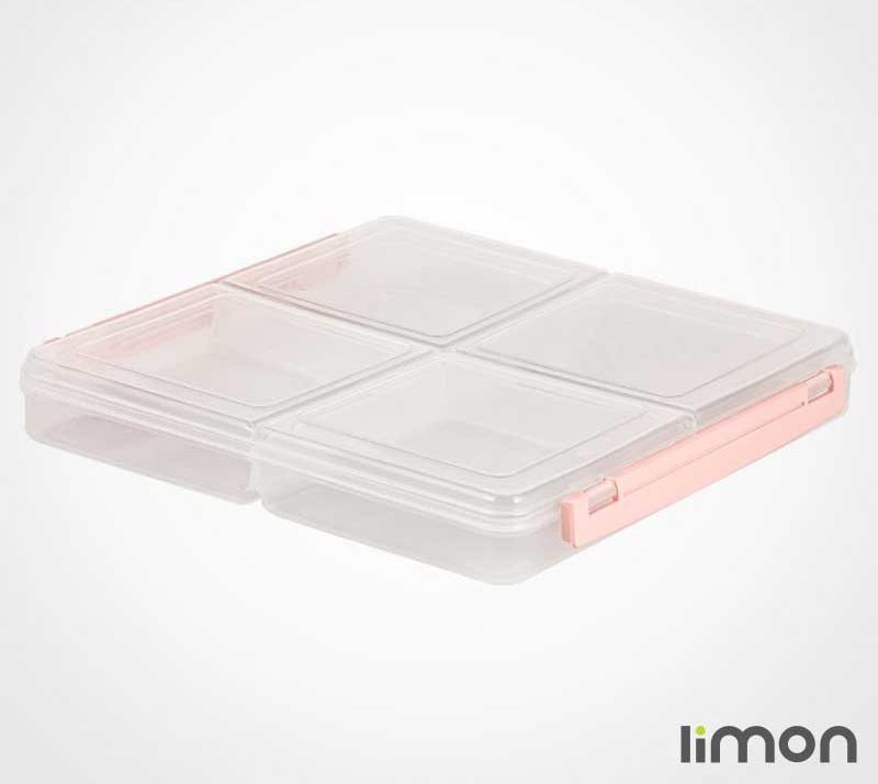 ظرف فریزری چهار خانه کوچک لیمون