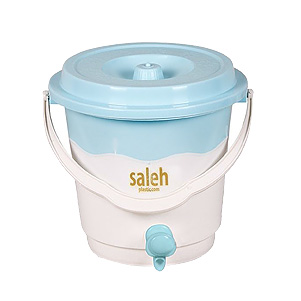 سطل دو رنگ 18 قفلی شیردار صالح 3118