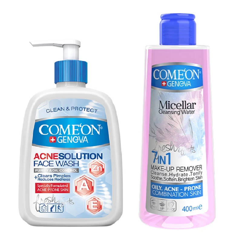 ژل شستشو صورت کامان مدل پوست جوش دار حجم 500 میلی لیتر